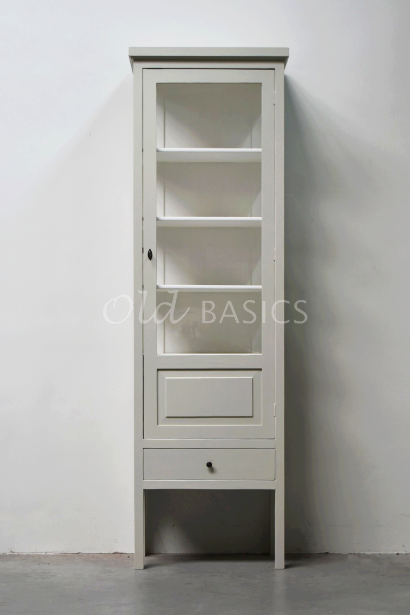 Detail van Vitrinekast Vertou, 1 deuren, RAL7032, grijs, beige, materiaal hout